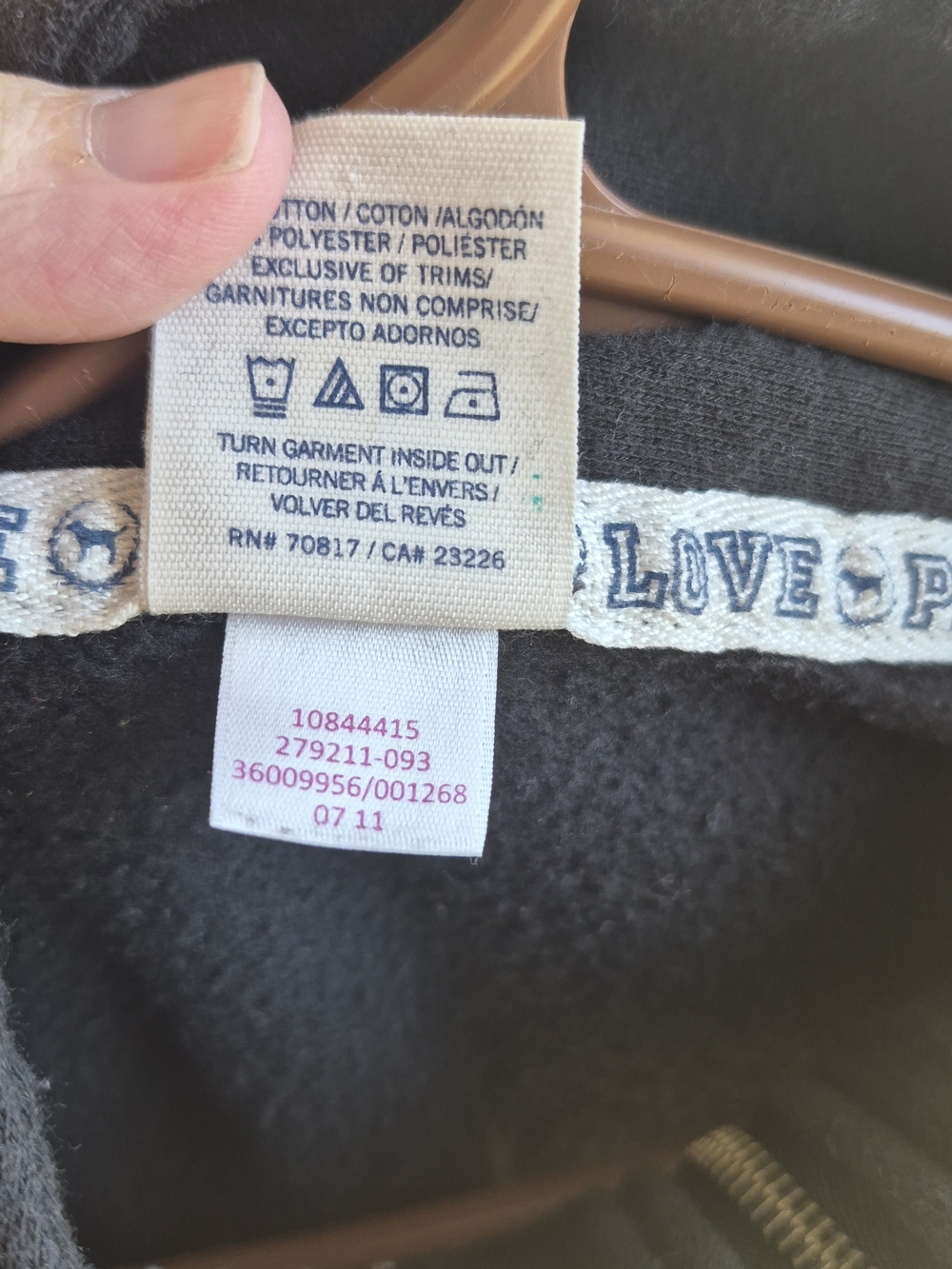Love Pink Womens Black Fleece Pullover Sweater - PINK Victoria's Secret